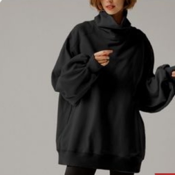LIT Activewear Whisper‎ Oversize Turtleneck Pockets Sweatshirt Xs - Picture 1 of 7